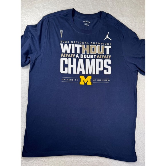 Nike Other - Nike Jordan Michigan Wolverines 2023 National Champions Tee Shirt Mens XL Navy